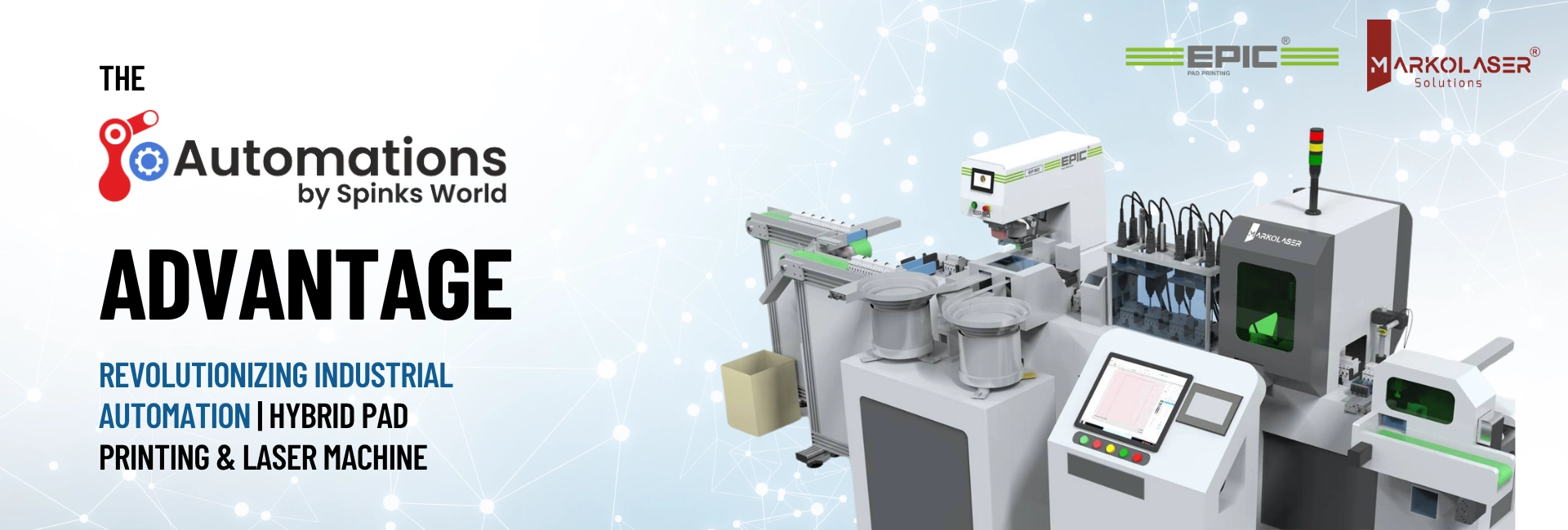 Hybrid EPIC pad printing and Markolaser laser automation machine for OEM manufacturing