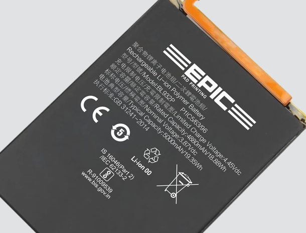Pad Printing solutions for Mobile phone battery |pad printing on mobile battery | battery pack marking solution |pad printing for lithium ion battery |mobile battery logo printing |industrial printing on battery casing |Battery Printing Machine |pad printing solutions for mobile phone battery |printing on lithium ion battery casing | pad printing machine for battery pack marking |mobile battery logo printing machine |pad printing on battery housing plastic |high precision battery printing solution |industrial battery printing using pad printing |multi color pad printing on battery pack
                                        