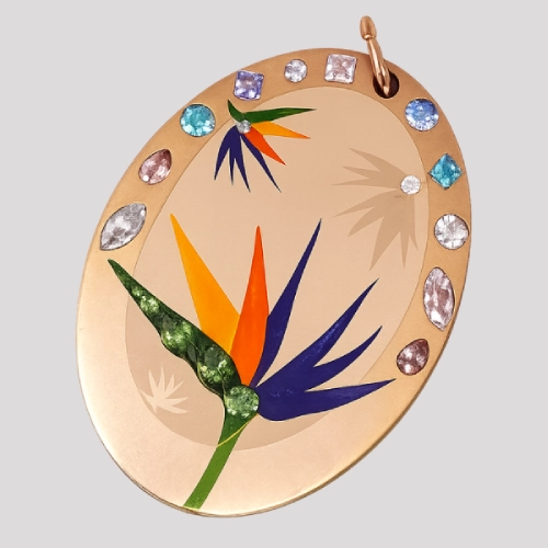 high-quality enamel printing on metal pendant